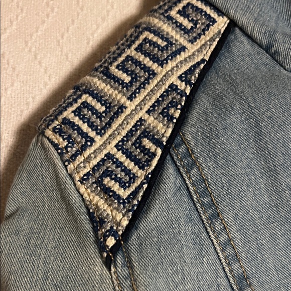 Free People - VINTAGE - Women's Denim Jacket with Faux Shearling Lining - Picture 8 of 14